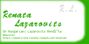 renata lazarovits business card